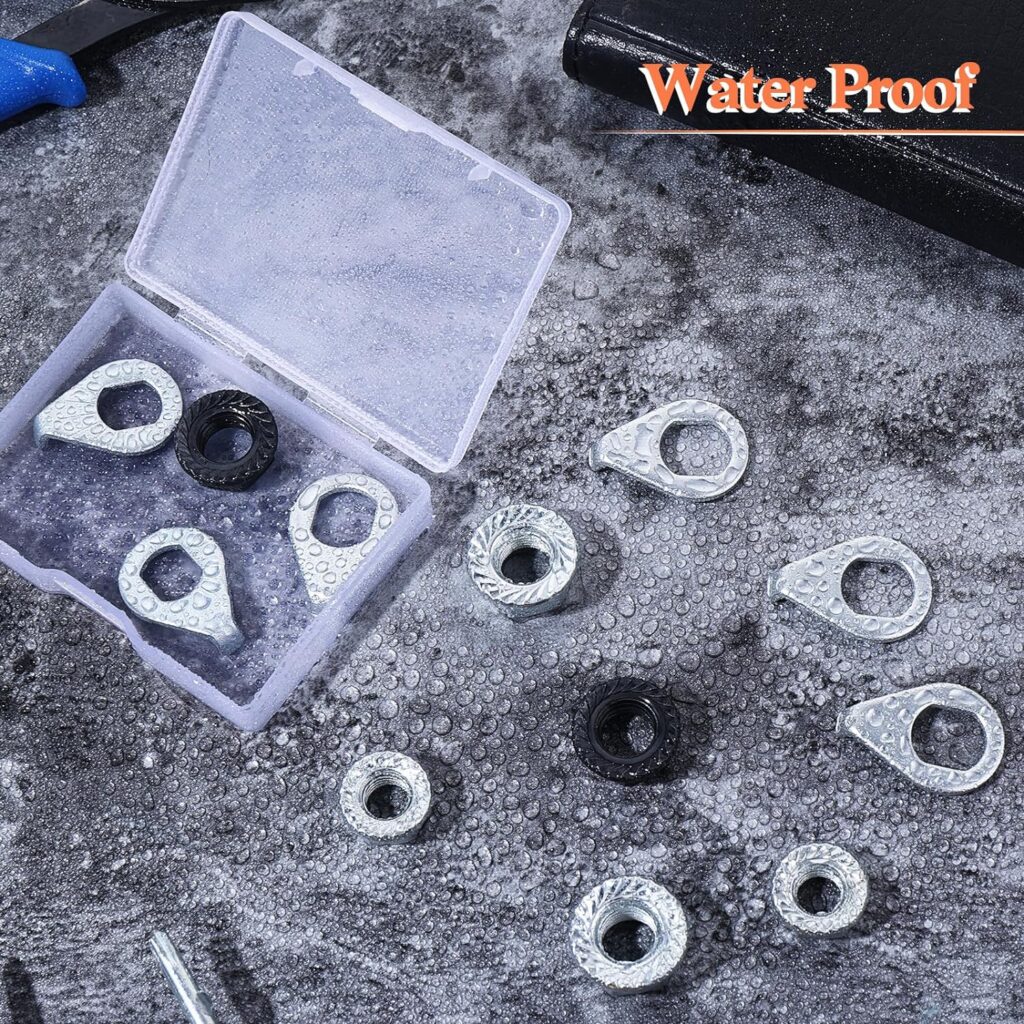 12PCS Bicycle Hub Flanged Axle Nut and Safety Washer Kit, Bike Parts, Mountain Bike Accessories, 3 Size M8/M9.5/M10 Bike Wheel Axle Nut for Front and Rear Mountain Bike Wheel Axle