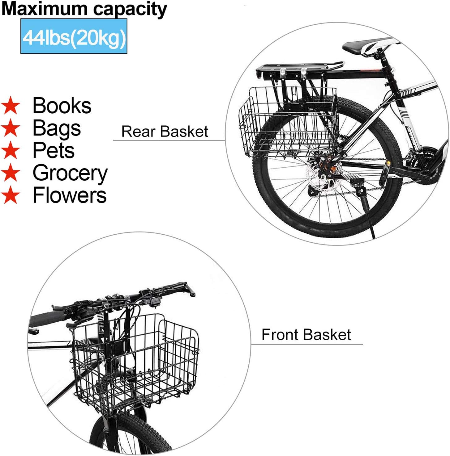 2 Pack Folding Rear Bike Basket Review