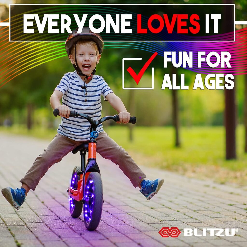 BLITZU Bike Wheel Lights, Bicycle Spoke Decorations Light. 2-Tire Pack 7 Colors in 1. Fun Bright Patterns Waterproof LED Safety Warning Bicycle Strip Light for Kids Boys Girls Adults Night Riding